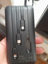Портативна батарея Power Bank 10000 mAh з підтримкою швидкого заряджання (4 кабелі) Power Way TX-108 фото від покупців 6