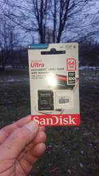 Карта памяти SanDisk MicroSDXC 64GB UHS-I Class 10 Ultra + SD adapter (SDSQUNR-064G-GN3MA)