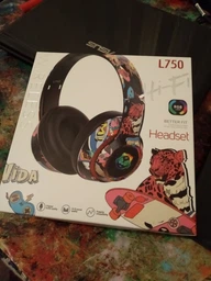 Беспроводные наушники Headset I750 – LED-подсветка, Bluetooth, MicroSD, FM-радио Черные фото от покупателей 1