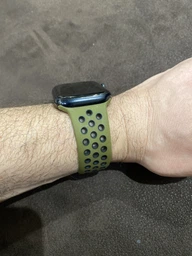 Силиконовый ремешок Fruct Nike Sport Band for Apple Watch 42/44/45/46/49 mm Black Gray фото от покупателей 13