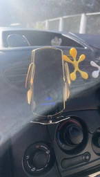 Тримач для телефону з бездротовою зарядкою та автоматичним відкриванням СРІБНИЙ фото от покупателей 10