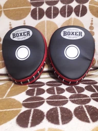 Лапы боксерские гнутые Boxer Черно-синие (2011-01B)