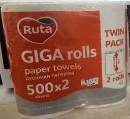 Паперові рушники Ruta GIGA Rolls 2 шари 2 рулони 1000 відривів Білі (4820202895848) фото від покупців 6