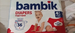 Підгузки дитячі одноразові Bambik Medium розмір 4 MAXI 7-18 кг 36 шт. (4823071652277)