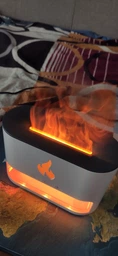 Зволожувач повітря з ефектом полум'я і з гімалайською сіллю 3в1 RGB Чорний