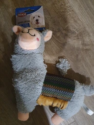 Іграшка Trixie для собак Альпака зі звуком плюш сіра 31 см 4011905358994_1