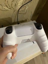 Силіконовий чохол для джойстика PS5 Dualsense камуфляжний (чорно-синій) + в подарунок накладки на стіки фото від покупців 15