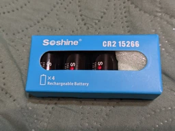 Аккумулятор 15266/CR2 Литий-железо-фосфатный (LiFePO4) Soshine CR2-3.2-300 Button Top, 300mAh, 0.2A, 3.6/3.2/2.0V, Black