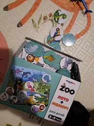 Настільна гра «Лото+мемо Зоопарк», 4 поля, 40 фішок Magdum(ME5032-21EN) фото від покупців 3