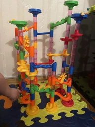 Детский конструктор - лабиринт Marble Run для мальчиков и девочек из труб с шариками 105 деталей (NO.678-7) фото от покупателей 1