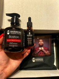 Подарочный набор для ухода за бородой Barbers Ginger & Pink Pepper Шампунь для бороды Boston 250 мл + Масло для бороды Boston 30 мл (4823109407909) фото от покупателей 6