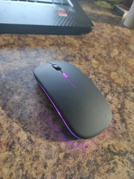 Бездротова Безшумна мишка 2.4G + Bluetooth Вбудований акумулятор RGB підсвітка Black фото від покупців 4