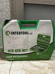 Полупрофессиональный набор инструментов Intertool 1/4", 1/2", 108 предметов (ET-6108SP) фото от покупателей 3