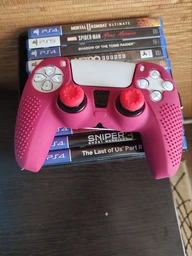 Силіконовий чохол для джойстика PS5 Dualsense камуфляжний (чорно-синій) + в подарунок накладки на стіки фото від покупців 13