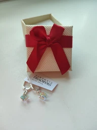 Сережки Hand Made з кубиками Swarovski кольору Crystal AB CAL