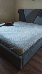 Покривало ТЕП велюрове Velour Ромб круглий Світло-сірий двоспальне 180х240 см Двостороннє фото від покупців 2