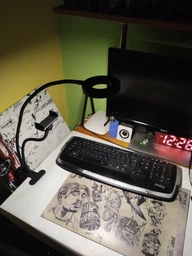 Набір блогера Настільна кільцева LED лампа 9 см LIVE STREAM з гнучким тримачем для смартфона Монопод для фото і відео