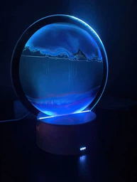 Ночник 3D зыбучие пески с Led подсветкой 7 режимов синий песок фото от покупателей 12