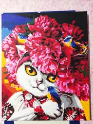 Картини за номерами 40×50 см.Квітуча Кішечка ©Маріанна Пащук Brushme