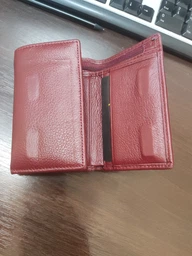 Кожаный женский горизонтальный кошелек с монетницей ST Leather бордового цвета (bg224fash89) фото от покупателей 1