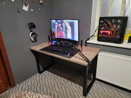 Письменный стол Ferrum-decor Драйв 750x1200x700 Черный металл ДСП Белый 32 мм (DRA211)