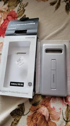 Чехол противоударный с подставкой Protective Rugged Standing Cover SM-G977 для Samsung Galaxy S10 5G (6.7") Silver