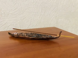 Підставка під пахощі Підставка для аромапалочок лист 21 см Коричневый (aromashelfred) фото від покупців 1
