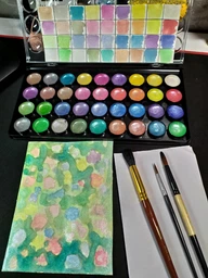Набор акварельных красок с перламутром MONT MARTE Signature Metallic Watercolor Set 36 цветов+1 кисть фото от покупателей 6