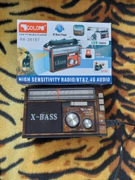 Радіоприймач колонка з радіо FM USB Bluetooth та ліхтариком на акумуляторі Golon RX-381 Red/Червоний