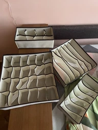 Набор органайзеров коробок контейнеров ящиков 3DTOYSLAMP 4 шт с ячейками 33×33×10 и 33×16×10 см в шкаф комод тумбочку для организации хранения вещей одежды белья носков ремней галстуков аксессуары для гардероба комнаты спальни гардеробной черный фото от покупателей 2