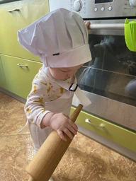 Фартук детский + Колпак Latte Baby 1-3 лет Vsetex Белый