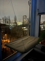 Лежанка для кошек оконный гамак с присосками на окно Sunny Seat Mounted Cat Bed до 22 кг Лёгкая Бежевая (3026)