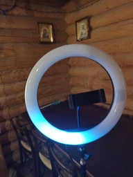 Набор блогера LED лампа RGB MJ-26 26 см + штатив 2.1м + держатель для телефона для фото и видео фото от покупателей 3