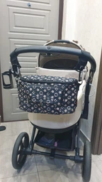 Сумка на коляску Baby Go з водовідштовхуючим покриттям. Чорно-жовта LV