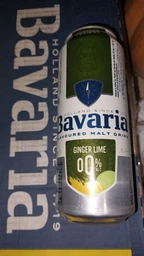 Упаковка напою солодового газованого Bavaria Malt Ginger Lime безалкогольне світле фільтроване 0% 0.5 л х 24 шт (8714800036030)