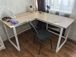 Стіл комп'ютерний кутовий з полицею в стилі Лофт каркас металевий StepLoft Comp-table-162 фото від покупців 4