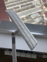 Швабра 2 в 1 для мытья окон RZTK Clean Glass + 1 дополнительная насадка фото от покупателей 16