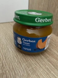 Пюре гомогенизированное овощное Gerber Тыква для детей с 6 месяцев 80 г (7613287348173)