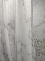 Шторка для ванной комнаты TIANA KRAINE MARBEL BLACK 200х180 без колец фото от покупателей 6