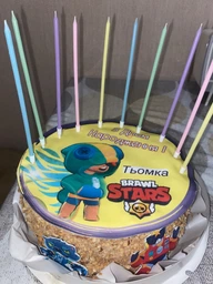 Сахарна їстівна картинка Modecor Модель Brawl Stars Ø20 см вис. 6-7 см для хлопчика на торт і топпери 10,11,12,13,14,15 років (SNP - 00037) фото от покупателей 1