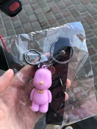 Чорний брелок (ключниця) ведмедик Bearbrick зелений мультфільму Popobe (337904)