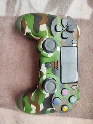 Ігровий джойстик для PS 4 синій комуфляж бездротовий вібраційний фото від покупців 1