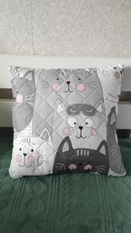 Подушка декоративная Руно Grey Cat антиаллергенное волокно 40х40 см (Р311.52_Grey Cat) фото от покупателей 14