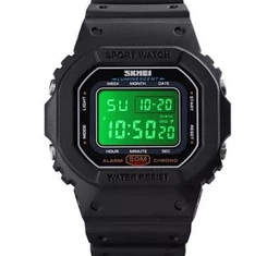 Детские наручные часы Skmei 1608 Черные с белым экраном