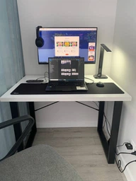 Письменный стол Ferrum-decor Драйв 750x1200x700 Черный металл ДСП Белый 32 мм (DRA211)