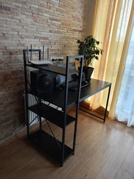 Компьютерный Стол Лофт 120 x 60 см Черный с Боковыми Полками Loran Loft Рабочий Офисный фото от покупателей 3
