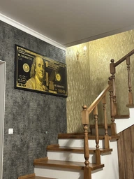 Картина з грошима Холстович Gold Franklin 30x60 см. Картина з доларами для дому чи офісу