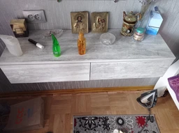 Підвісний туалетний стіл Moreli T-226 з двома висувними шухлядами Венге темний фото від покупців 4
