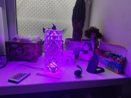 Настільна лампа нічник Роза з пультом RGB Crystal Rose фото от покупателей 9