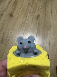 Іграшка антистрес Мишеня в сирі сквіші Squishies для дітей і дорослих коричневе